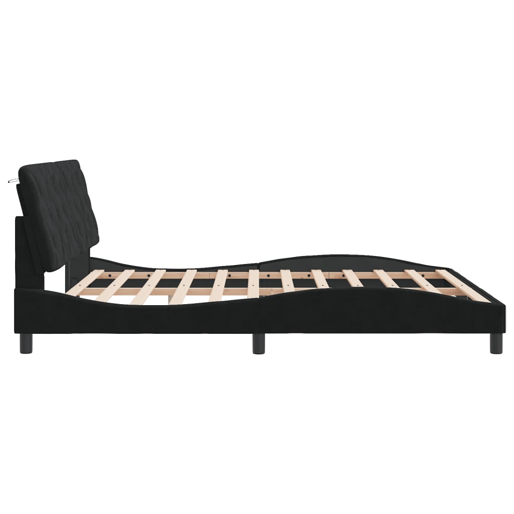 Bed Frame without Mattress Black 180x200 cm Velvet