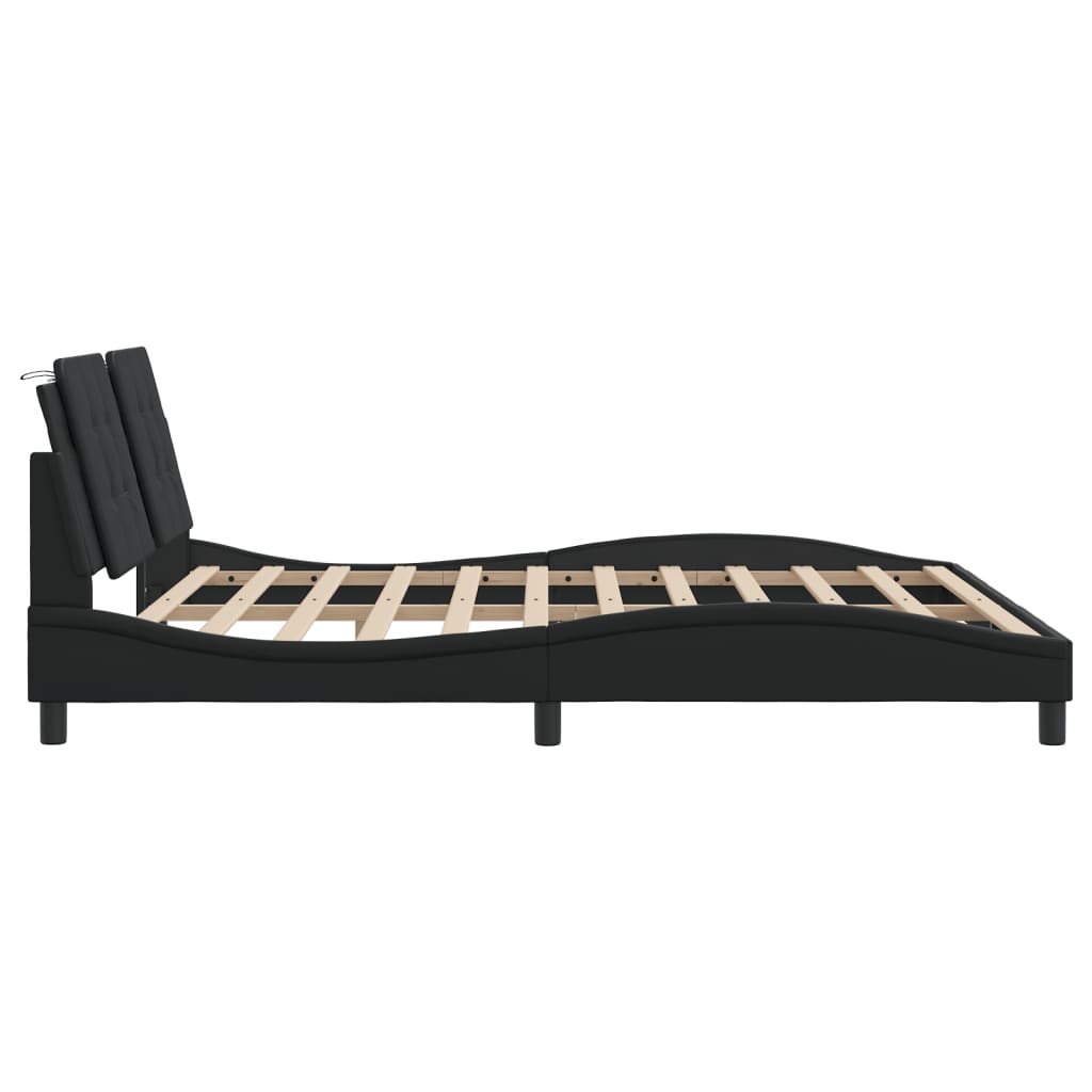 Bed Frame without Mattress "Zadar" Black 180x200 cm King Faux Leather