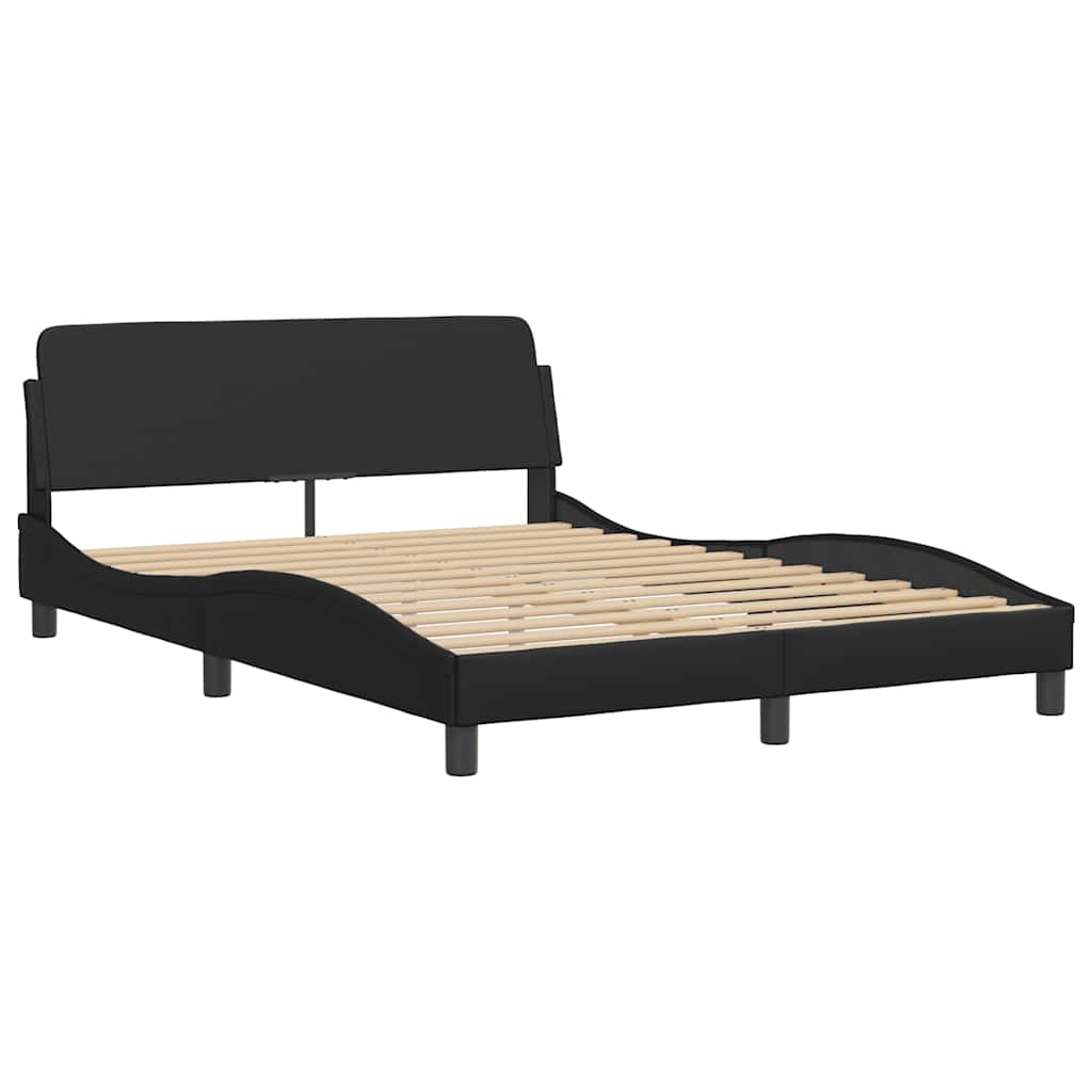 Bed Frame without Mattress "Zadar" Black 137x190 cm Double Faux Leather