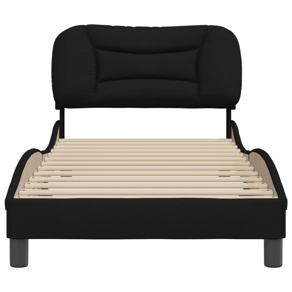 Bed Frame without Mattress "Hvar" Black 90x190 cm Fabric