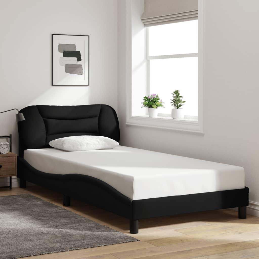 Bed Frame without Mattress "Hvar" Black 107x203 cm King Single Fabric