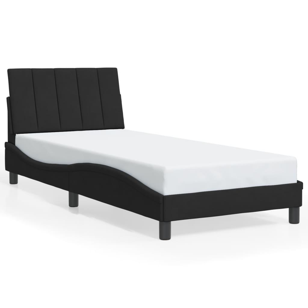 Bed Frame without Mattress "Hanko" Black 90x190 cm Velvet