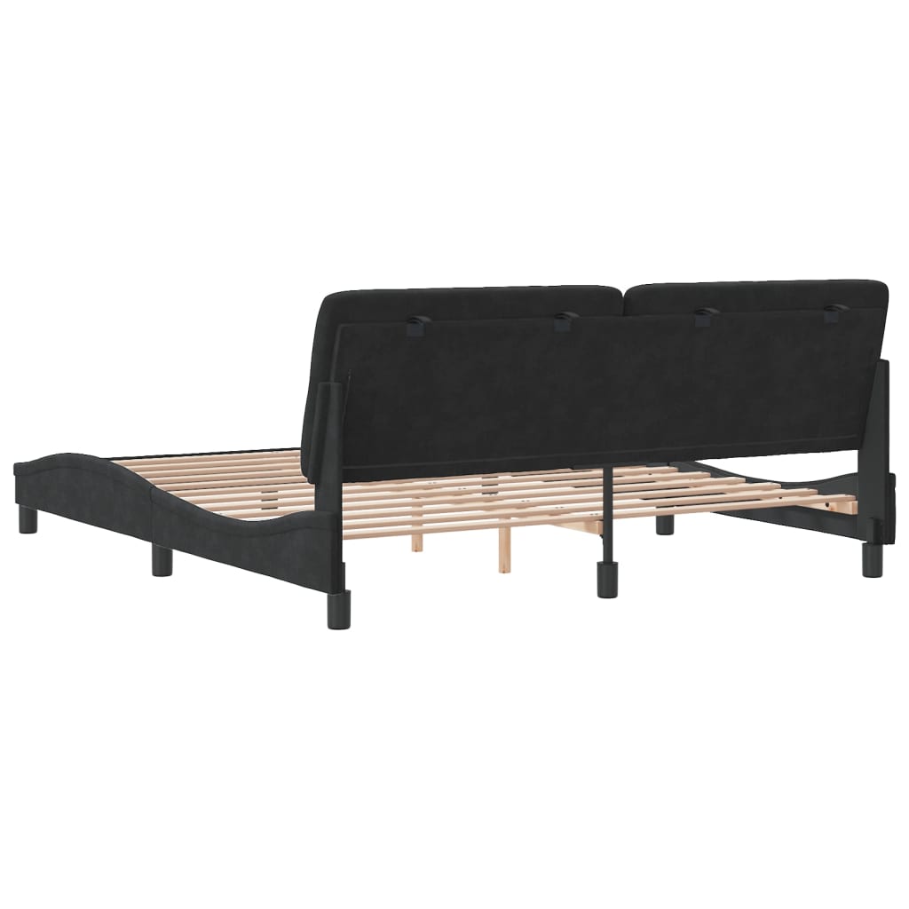 Bed Frame without Mattress Black 180x200 cm Velvet
