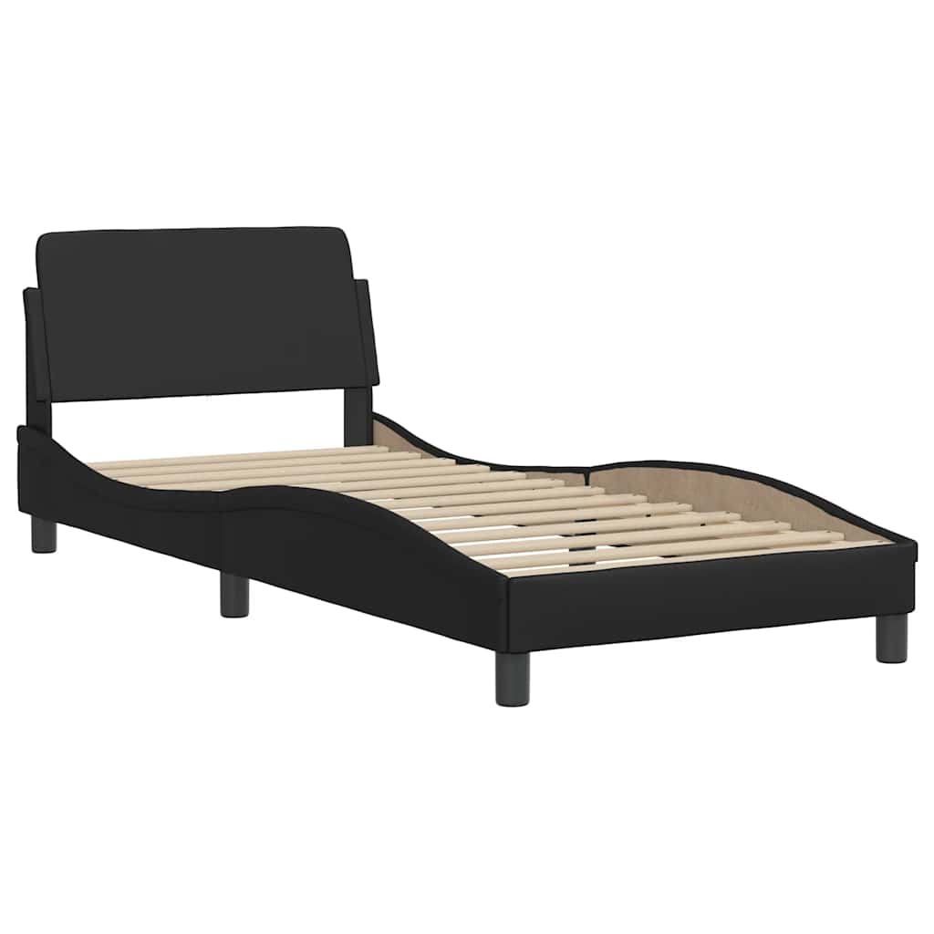 Bed Frame "Viana" without Mattress Black 90x190 cm Faux Leather