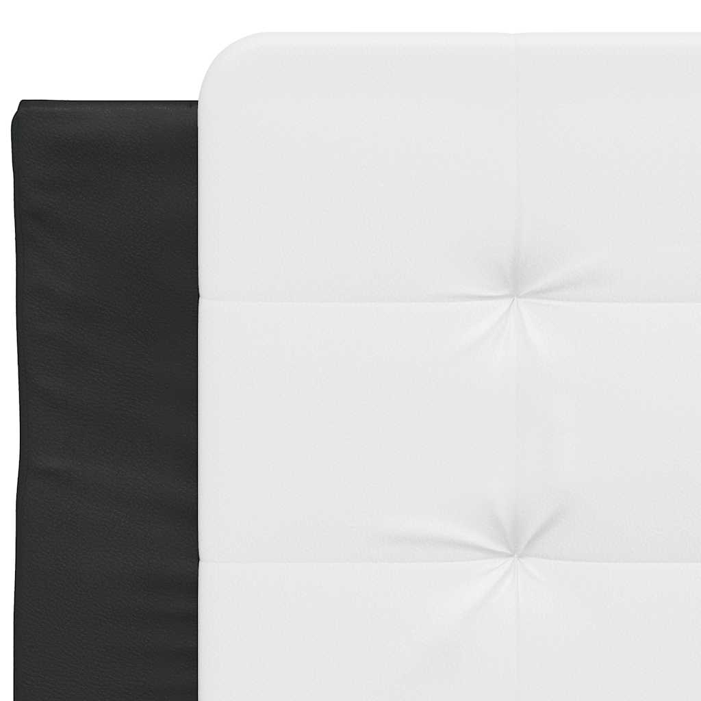 Bed Frame without Mattress "Zadar" Black and White 107x203 cm King Single Fabric