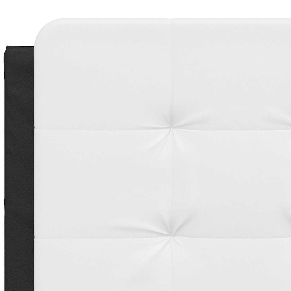 Bed Frame without Mattress "Zadar" Black and White 137x190 cm Fabric