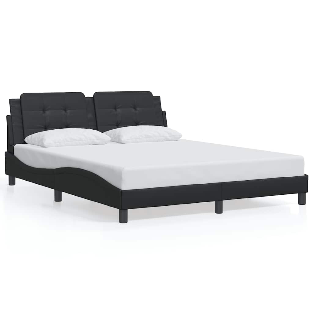 Bed Frame without Mattress "Zadar" Black 152x203 cm Queen Fabric