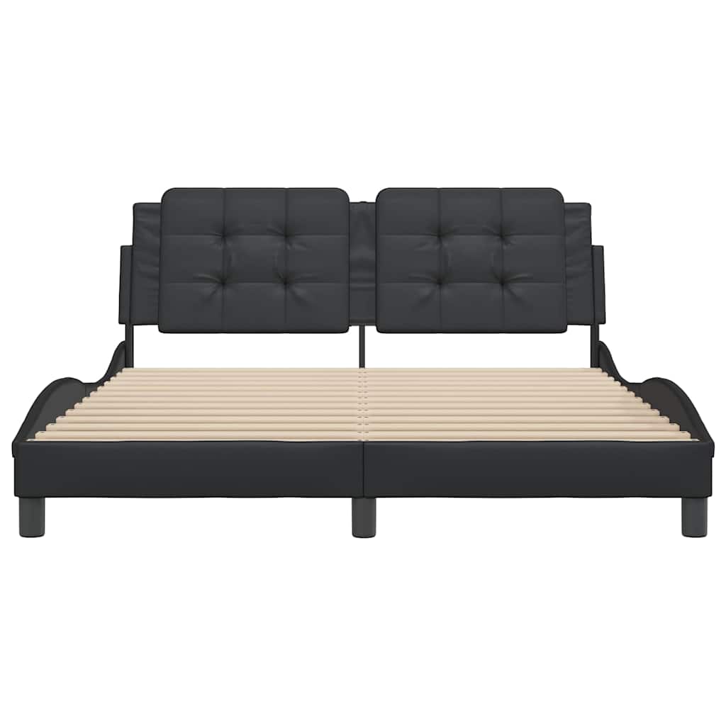 Bed Frame without Mattress "Zadar" Black 152x203 cm Queen Fabric