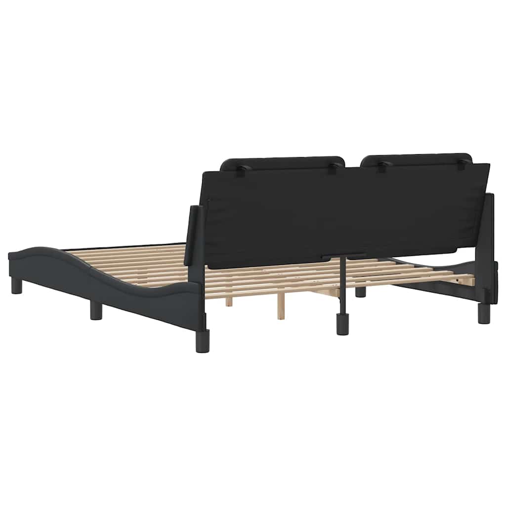 Bed Frame without Mattress "Zadar" Black 152x203 cm Queen Fabric
