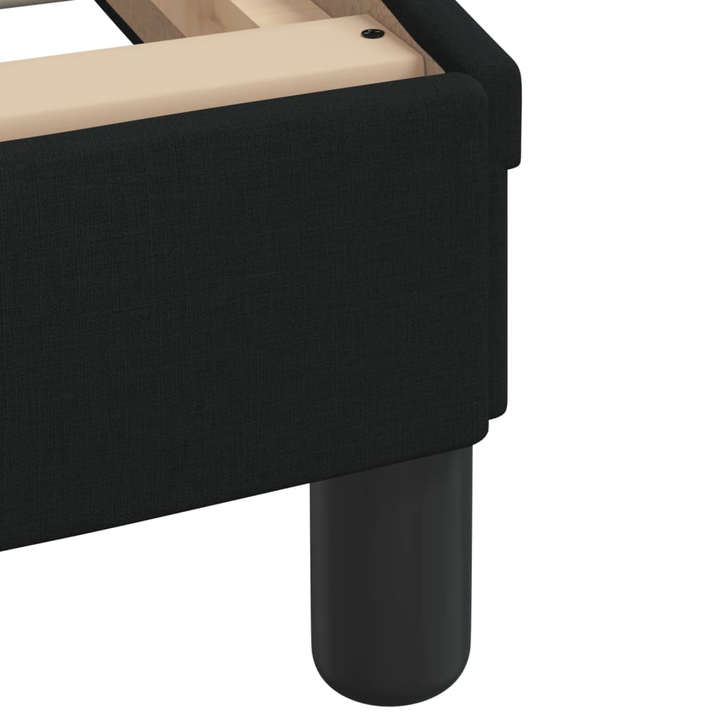Bed Frame with LED without Mattress "Hvar" Black 90x190 cm Fabric