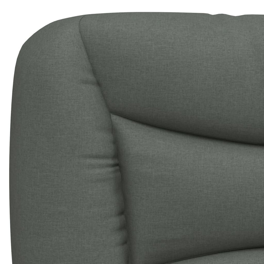Bed Frame with LED without Mattress "Hvar" Dark Grey 152x203 cm Queen Fabric
