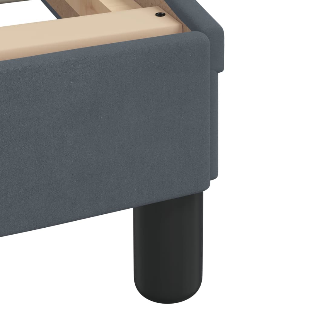 Bed Frame with LED without Mattress "Hanko" Dark Grey 90x190 cm Velvet