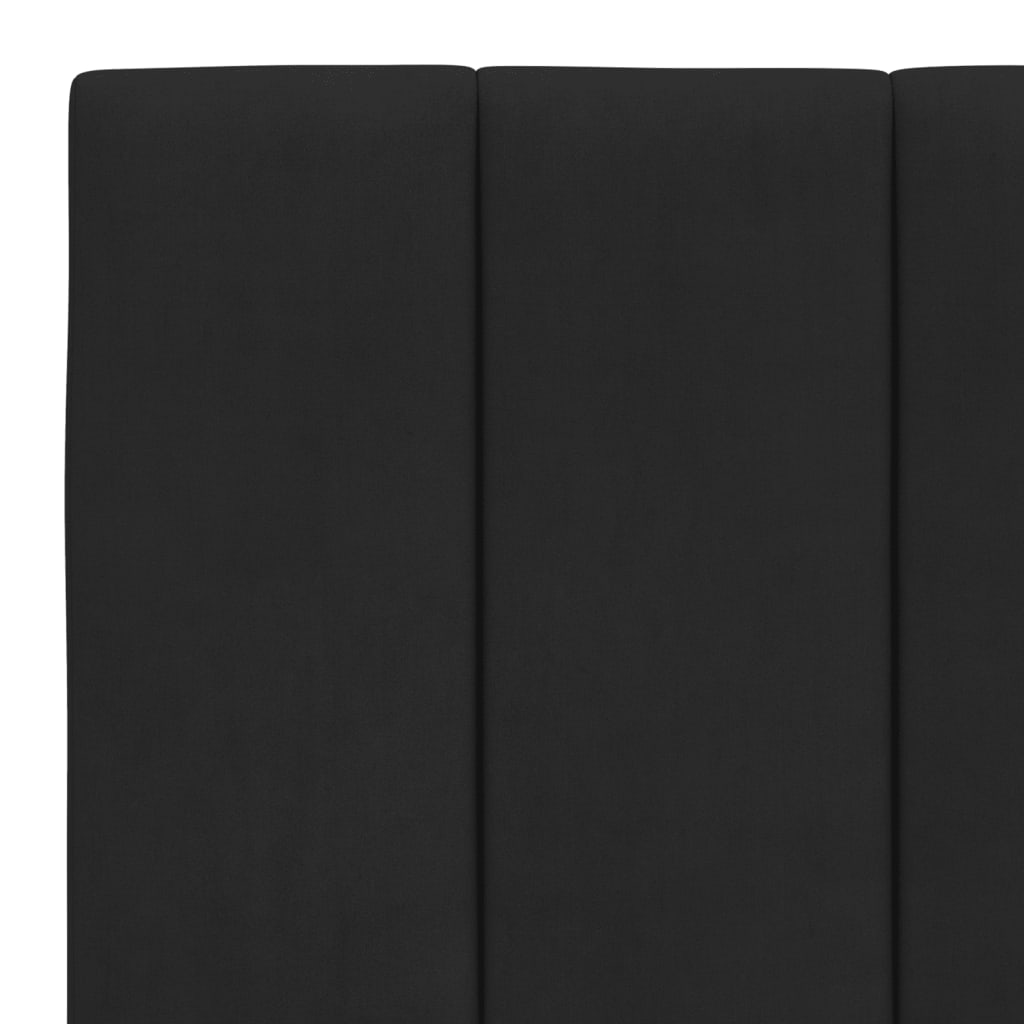 Bed Frame with LED without Mattress "Hanko" Black 180x200 cm King Velvet