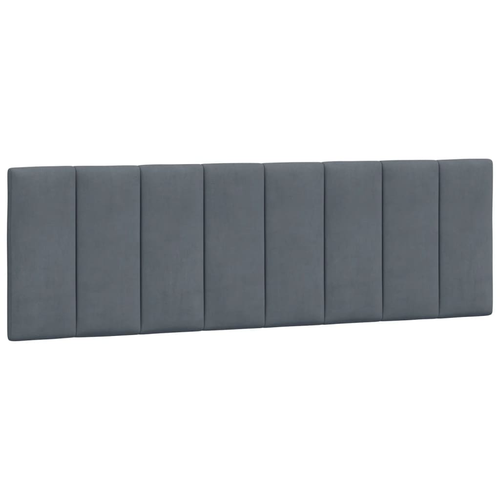 Bed Frame with LED without Mattress "Hanko" Dark Grey 152x203 cm Queen Velvet
