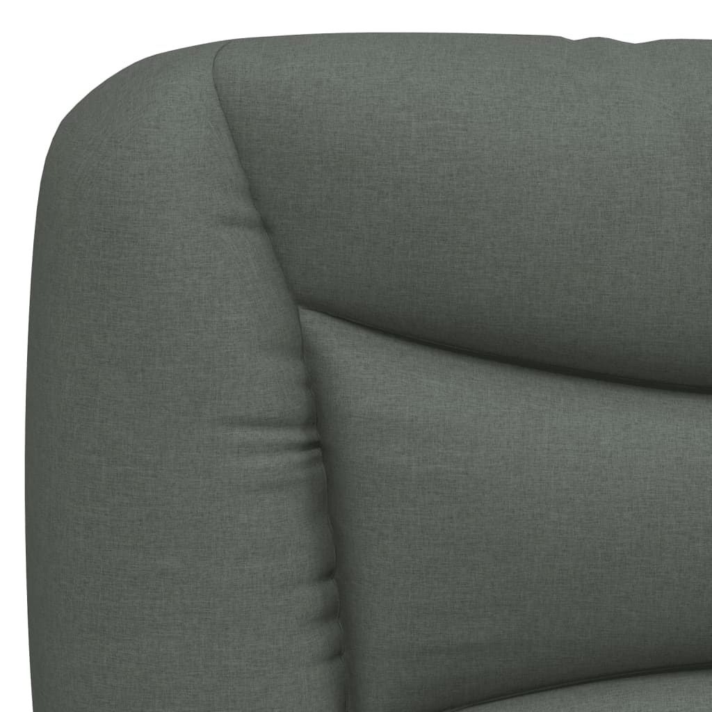 Bed Frame with LED without Mattress "Hvar" Dark Grey 152x203 cm Queen Fabric