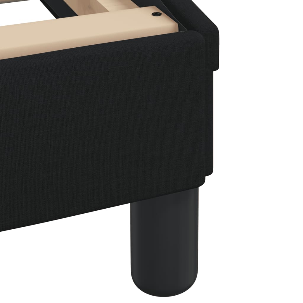 Bed Frame with LED without Mattress "Hvar" Black 152x203 cm Queen Fabric