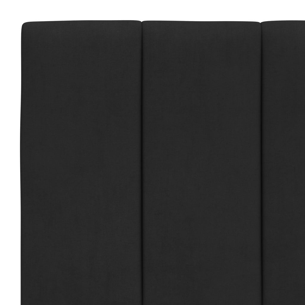 Bed Frame with LED without Mattress "Hanko" Black 90x190 cm Velvet