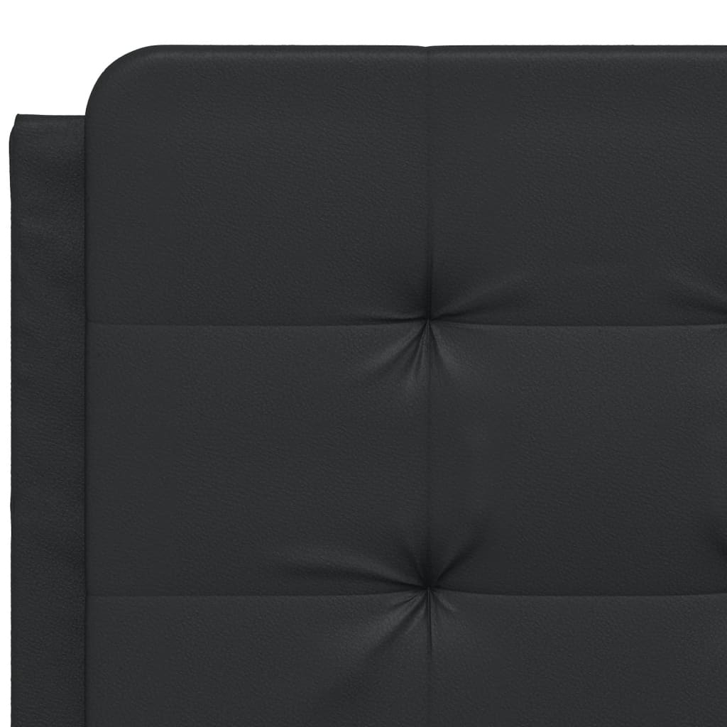 Bed Frame with LED without Mattress "Zadar" Black 137x190 cm