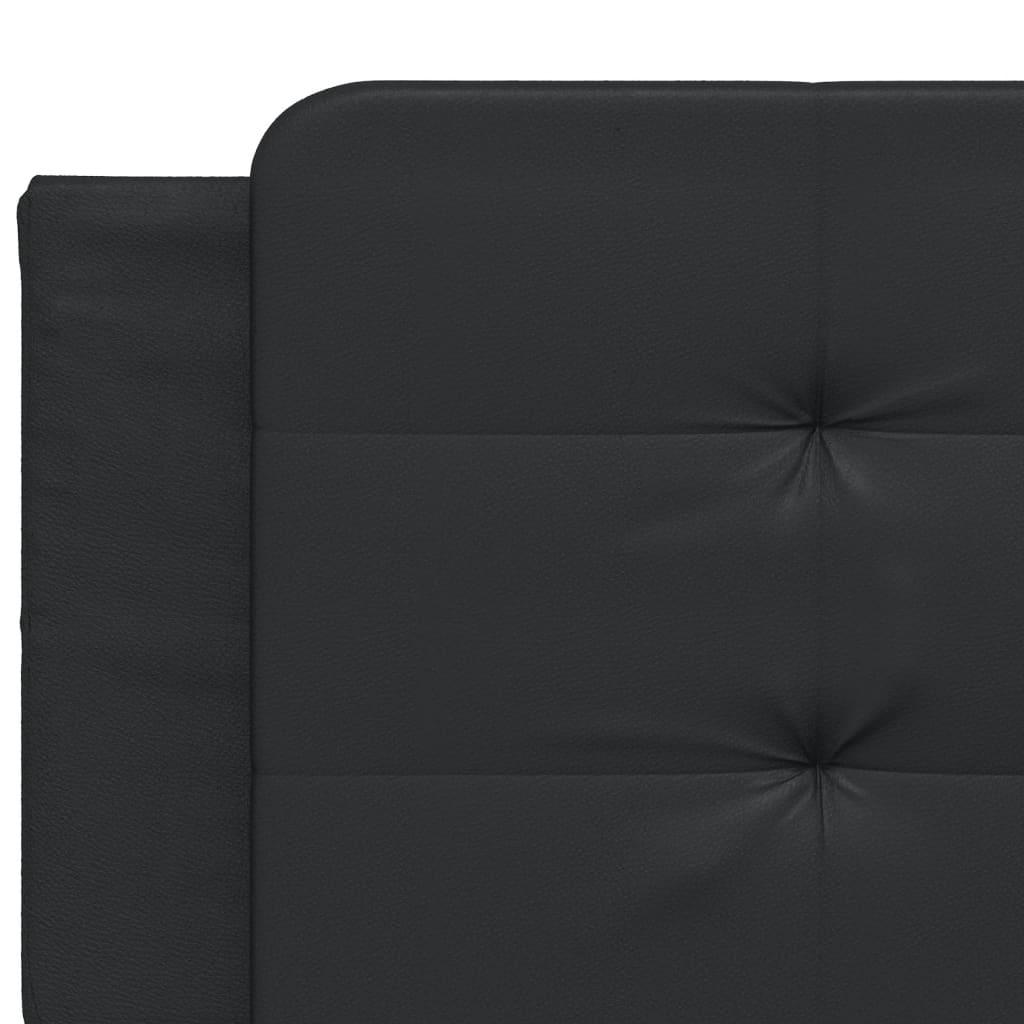Bed Frame with LED without Mattress "Zadar" Black 152x203 cm