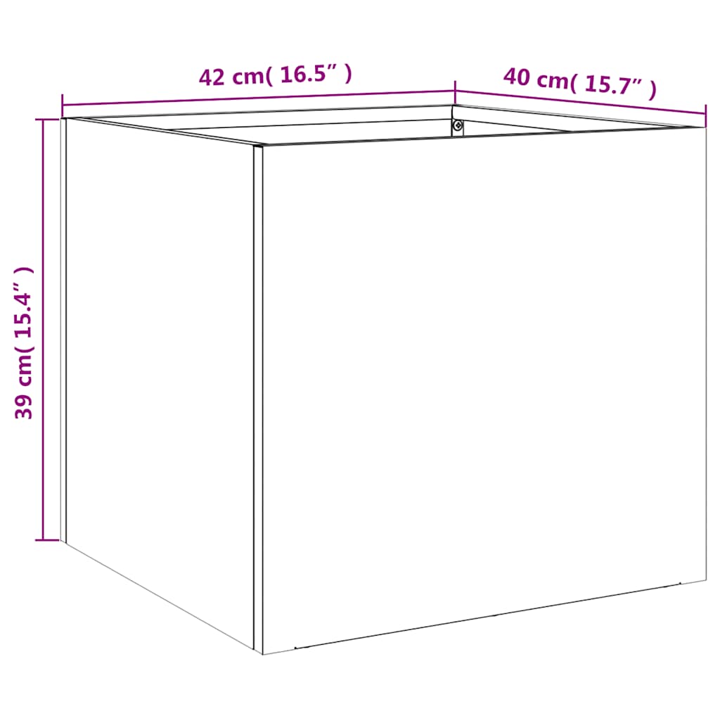 Planter Silver 42x40x39 cm Galvanised Steel