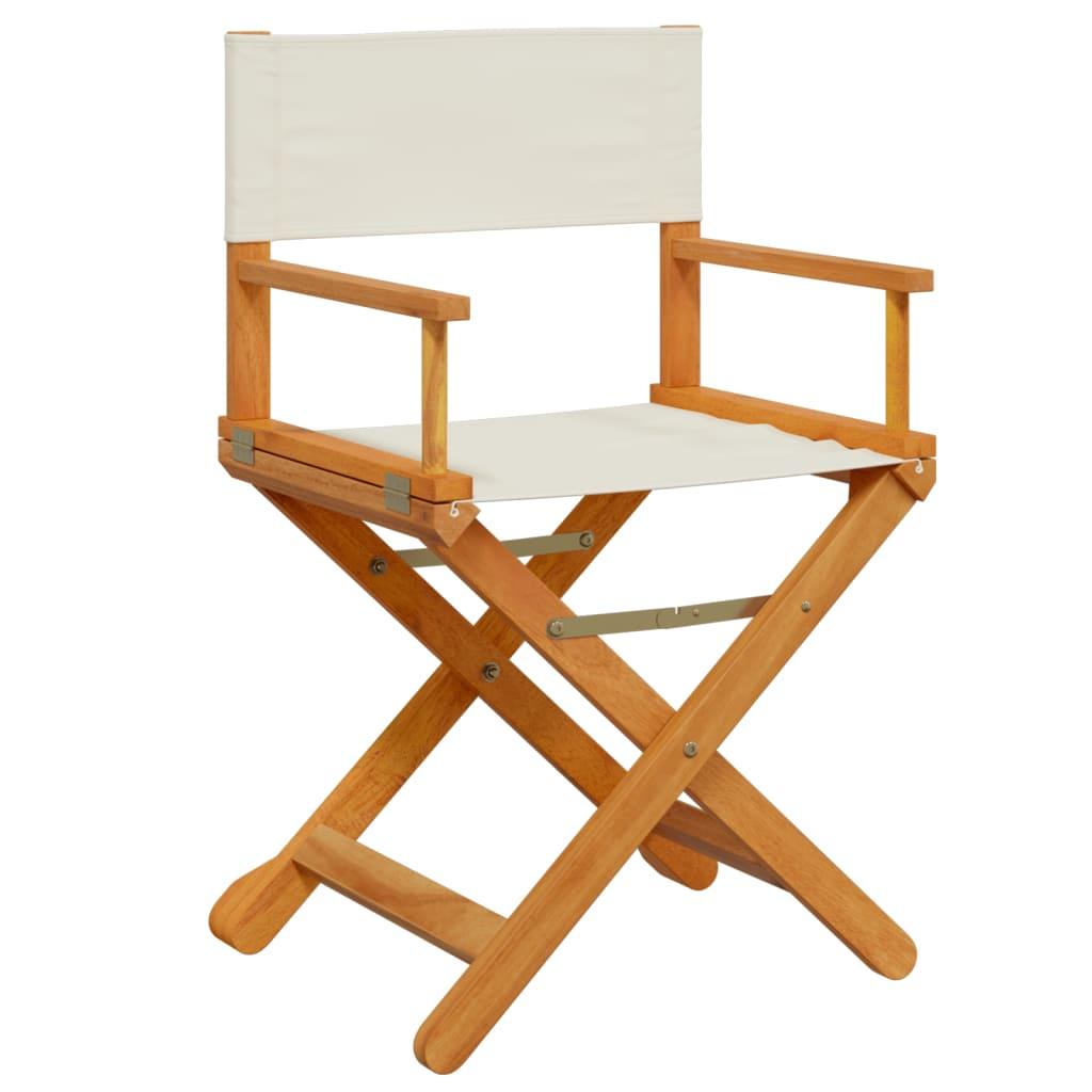 Folding Director Chairs 2 pcs Cream White Fabric