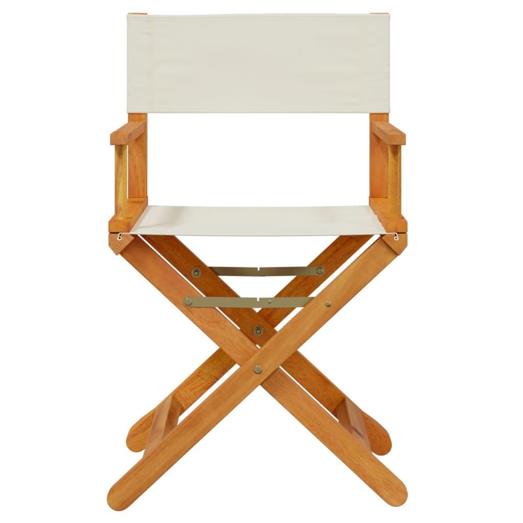 Folding Director Chairs 2 pcs Cream White Fabric