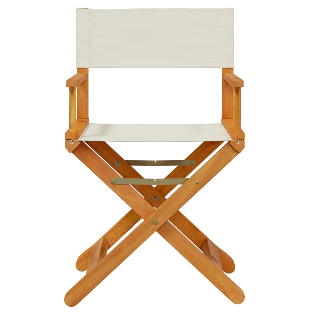 Folding Director Chairs 2 pcs Cream White Fabric