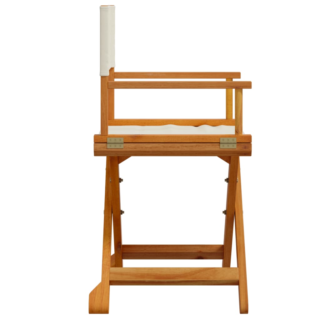 Folding Director Chairs 2 pcs Cream White Fabric