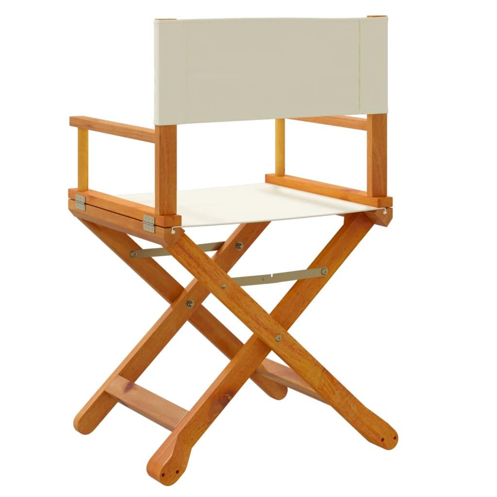 Folding Director Chairs 2 pcs Cream White Fabric