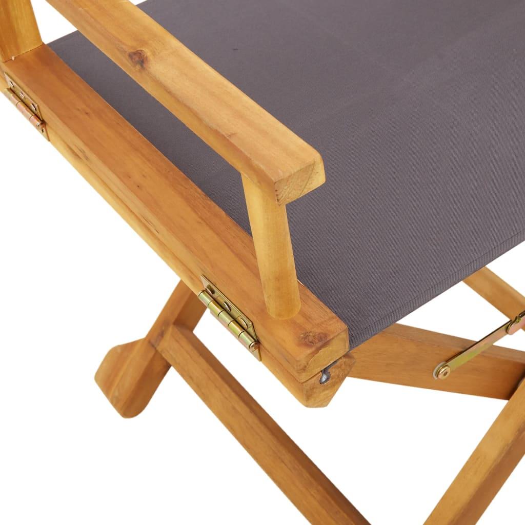 Folding Director Chairs 2 pcs Dark Grey Fabric