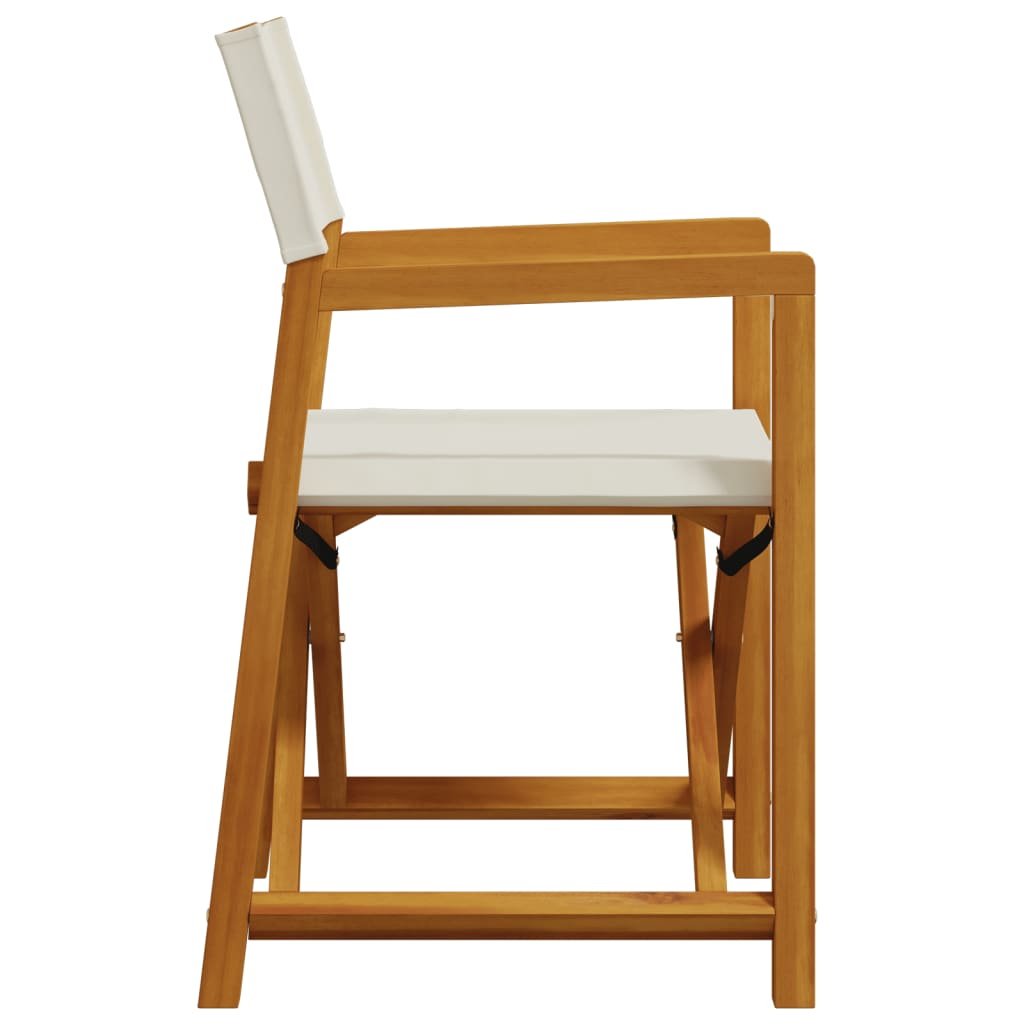 Folding Director Chairs 2 pcs Cream White Fabric