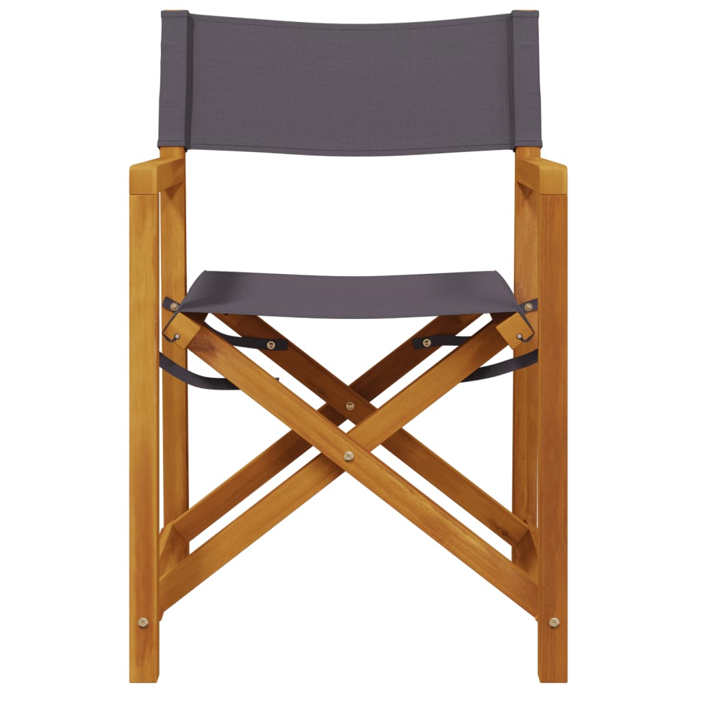 Folding Director Chairs 2 pcs Dark Grey Fabric