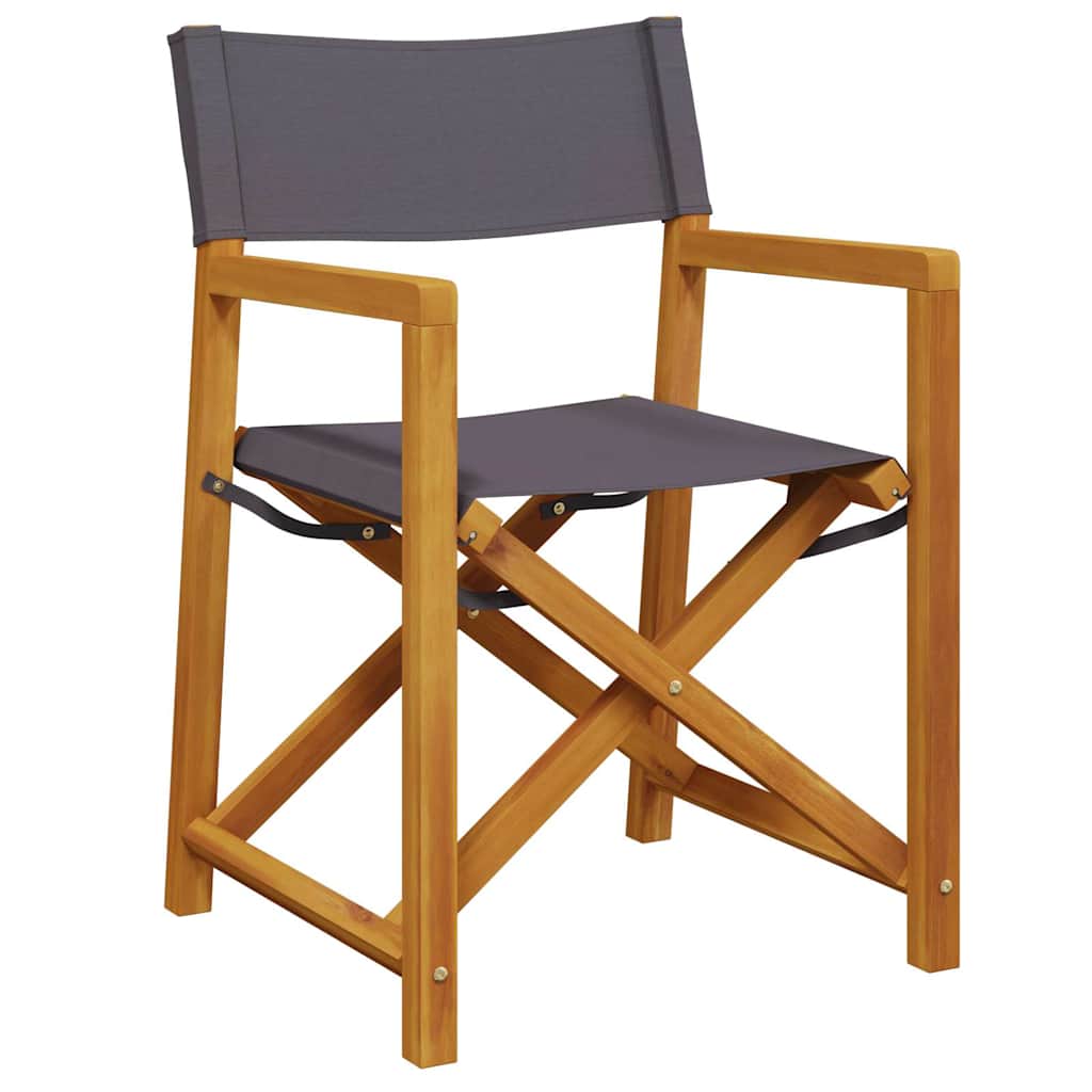 Folding Director Chairs 2 pcs Dark Grey Fabric
