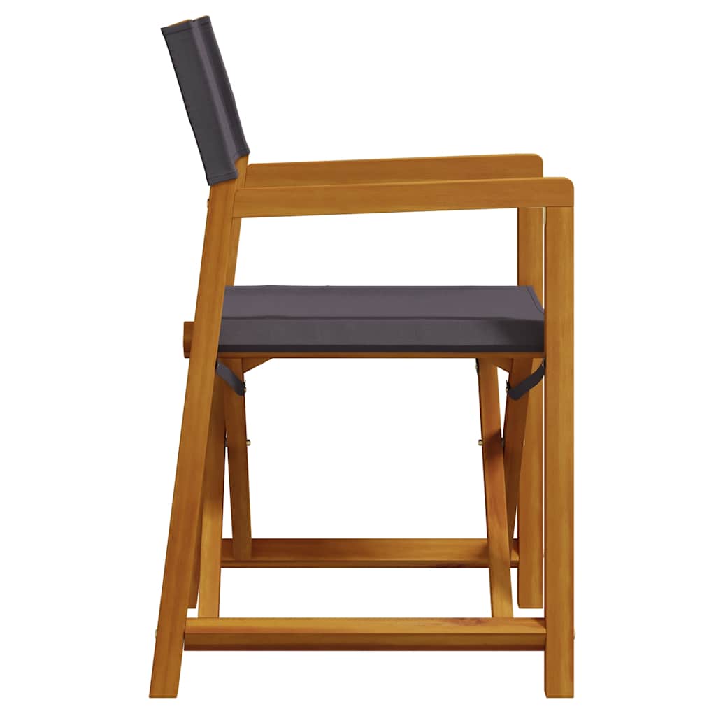 Folding Director Chairs 2 pcs Dark Grey Fabric