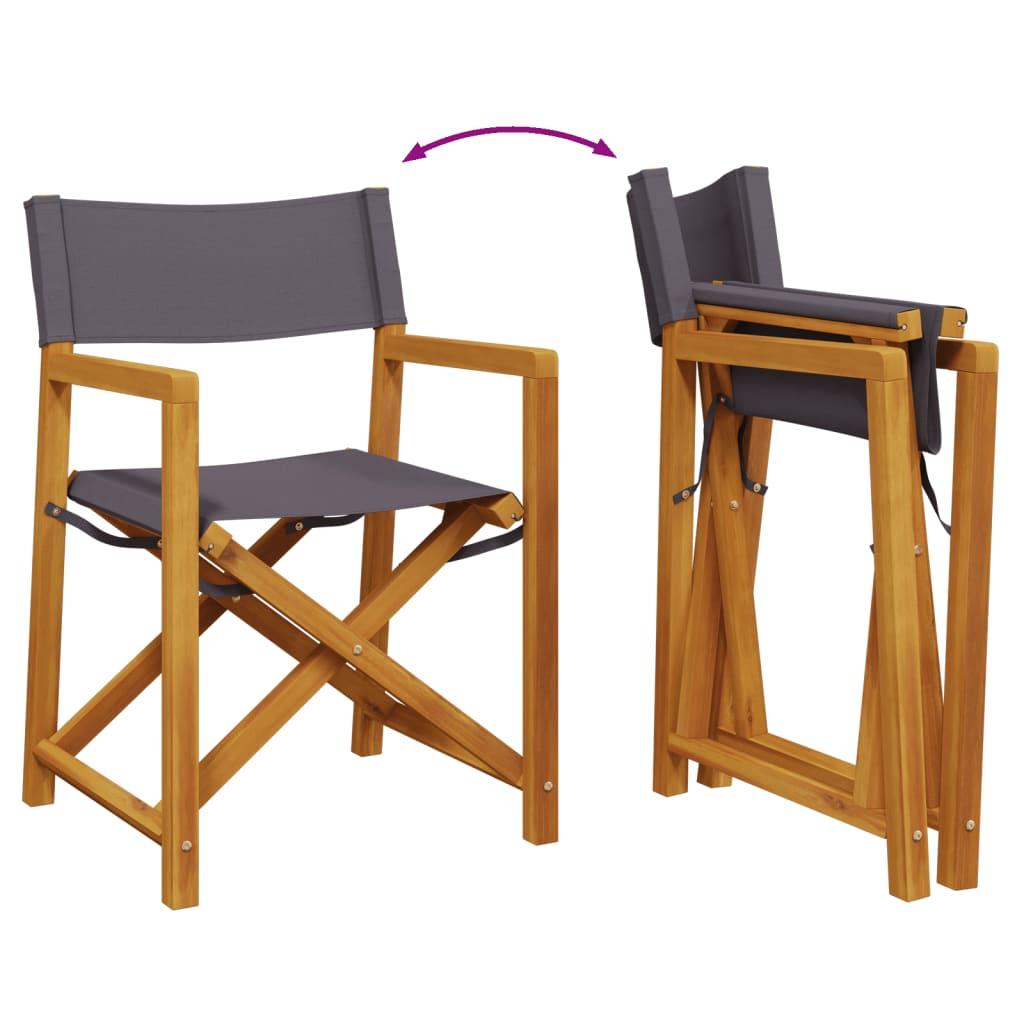 Folding Director Chairs 2 pcs Dark Grey Fabric