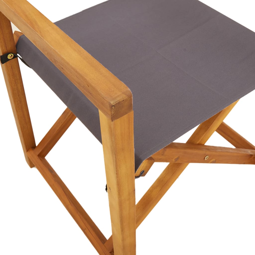 Folding Director Chairs 2 pcs Dark Grey Fabric