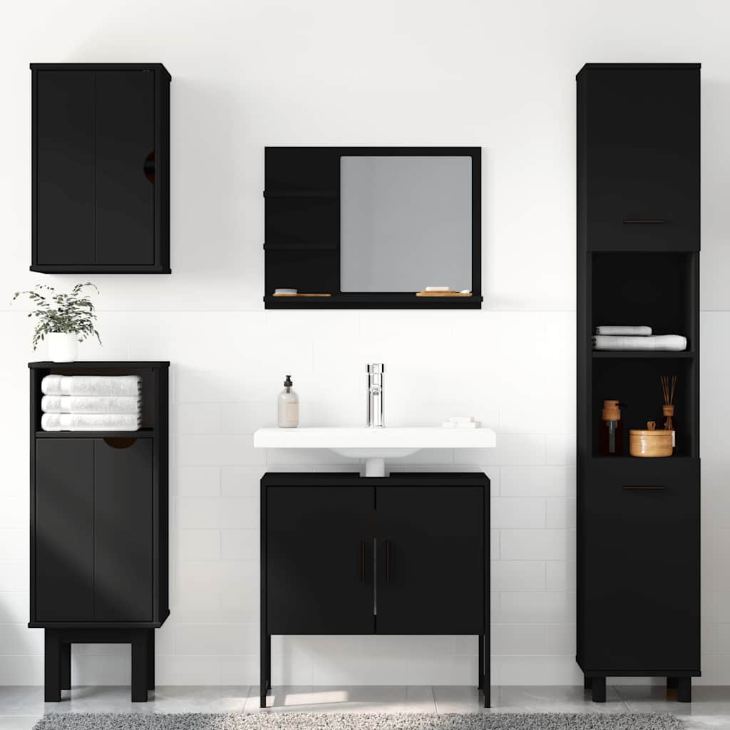 Bathroom Sink Cabinet Black 60x33x60 cm Engineered Wood