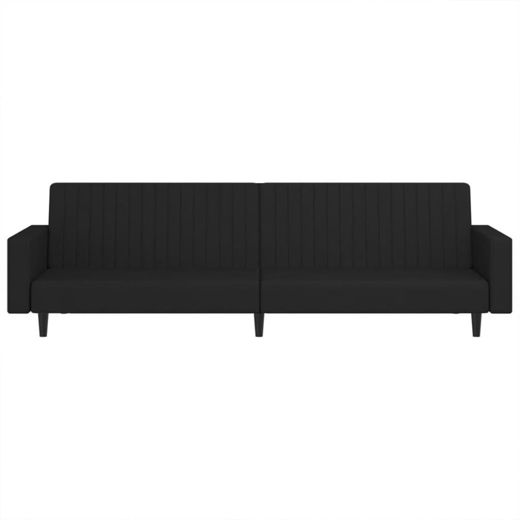 2-Seater Sofa Bed Black Velvet