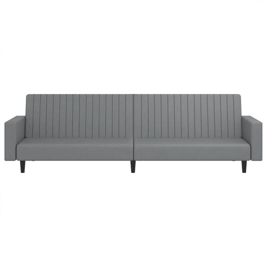 2-Seater Sofa Bed Grey Faux Leather