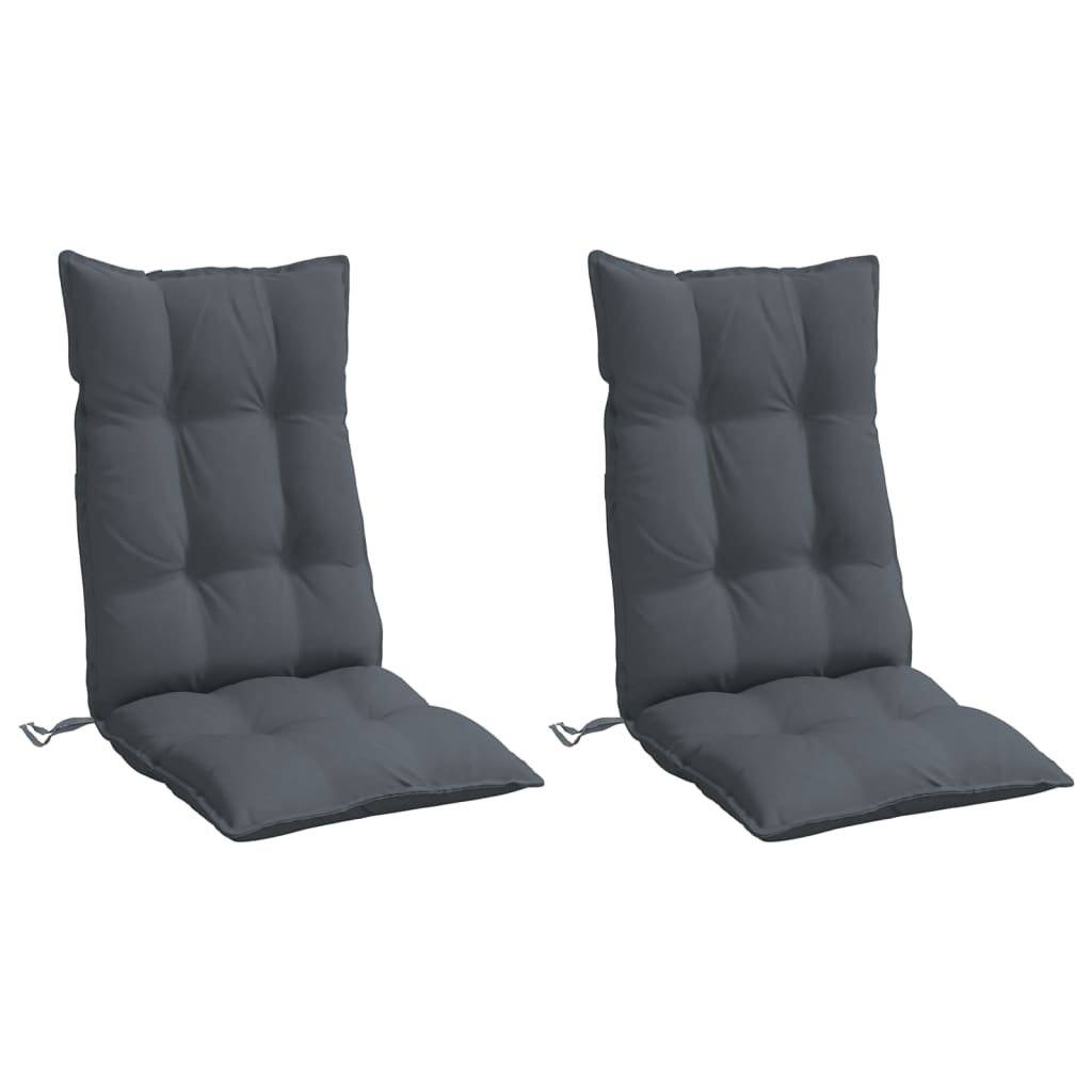Highback Chair Cushions 2 pcs Anthracite Oxford Fabric