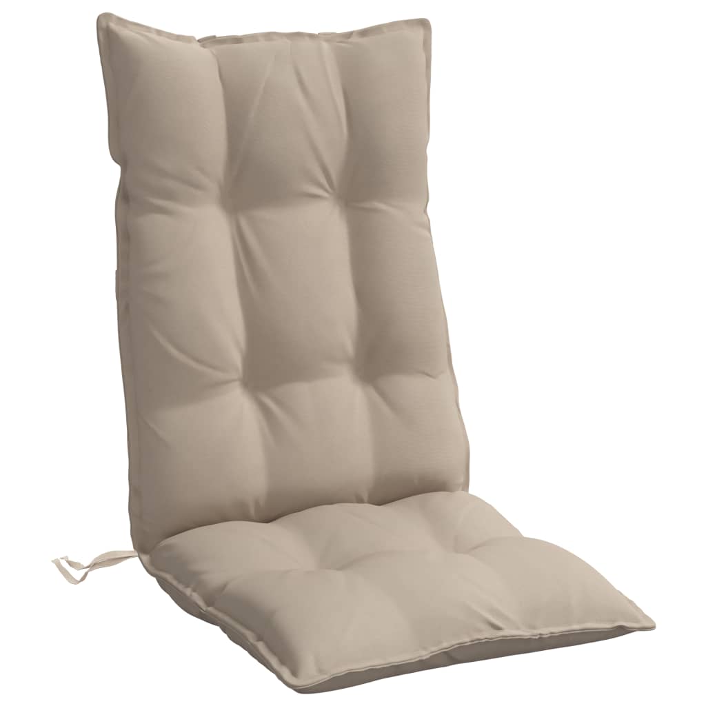 Highback Chair Cushions 6 pcs Taupe Oxford Fabric