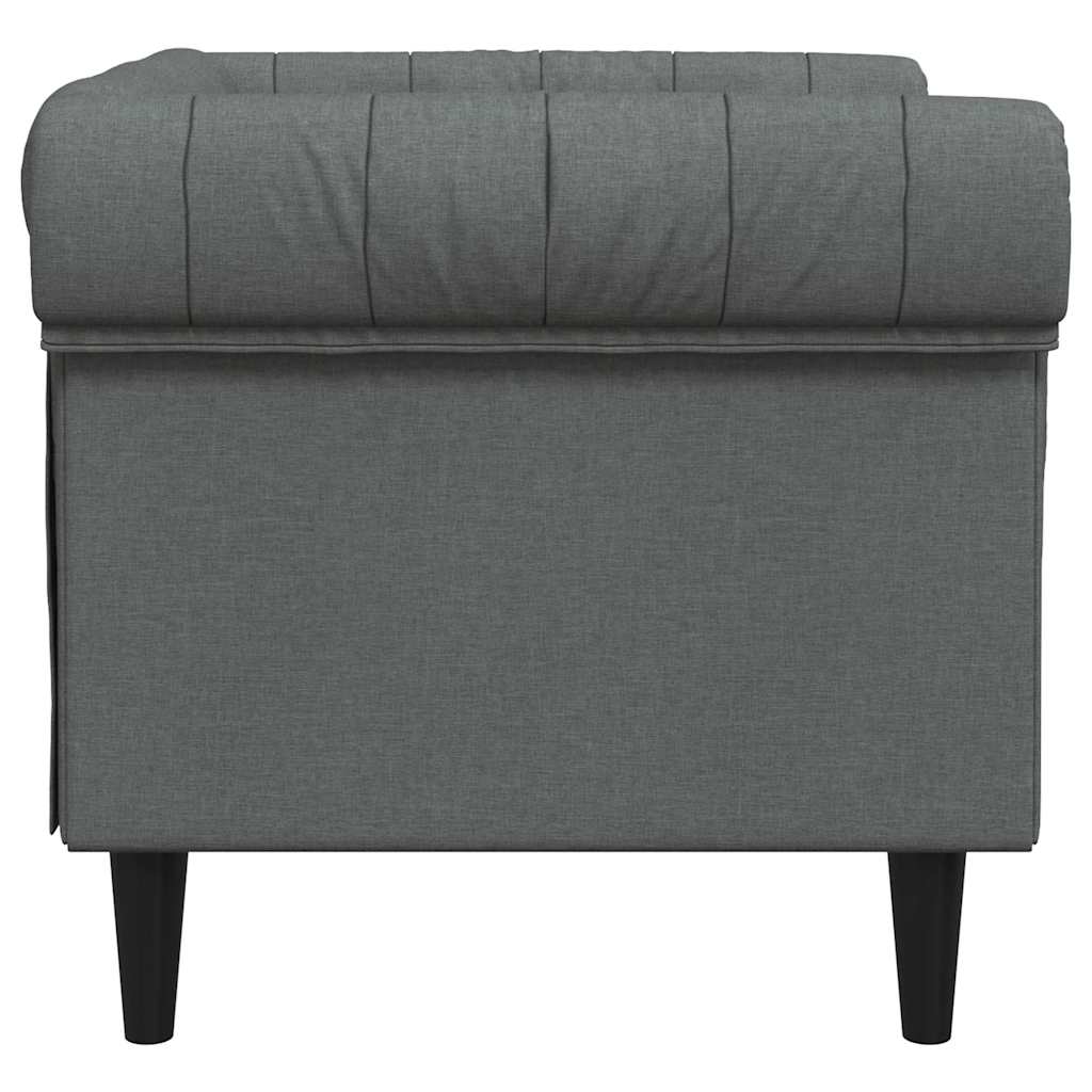 Chesterfield Sofa Chair Dark Grey Fabric