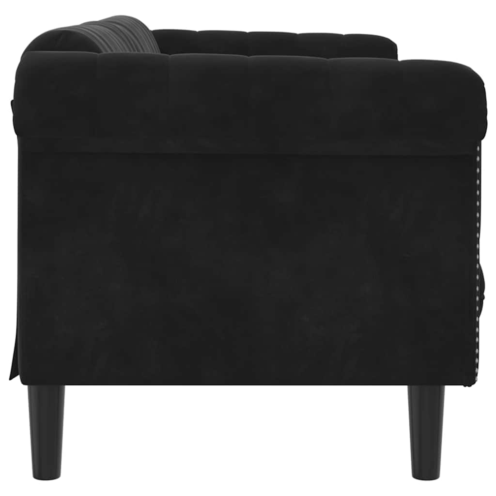 Sofa 3-Seater Black Velvet