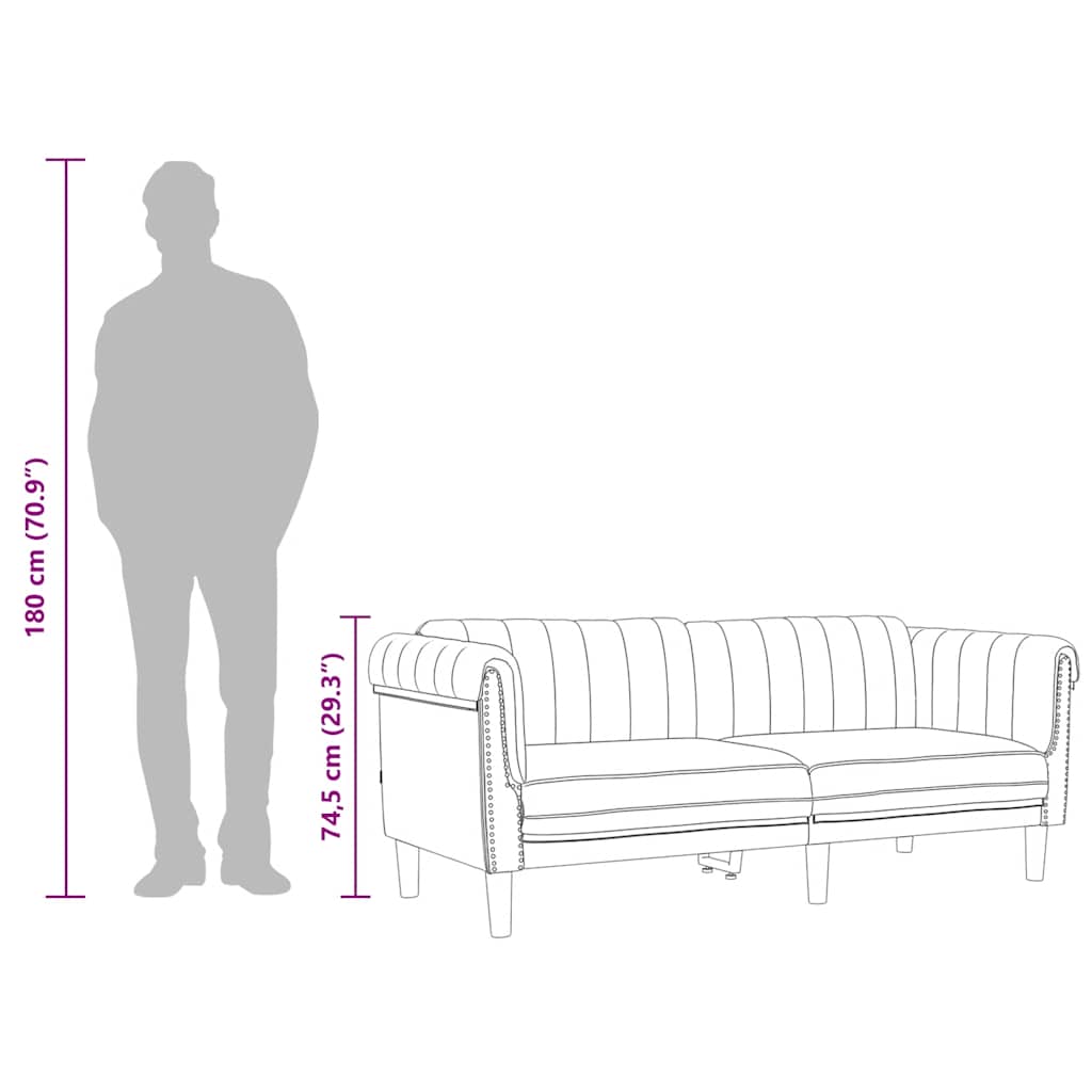 Sofa 3-Seater Black Velvet