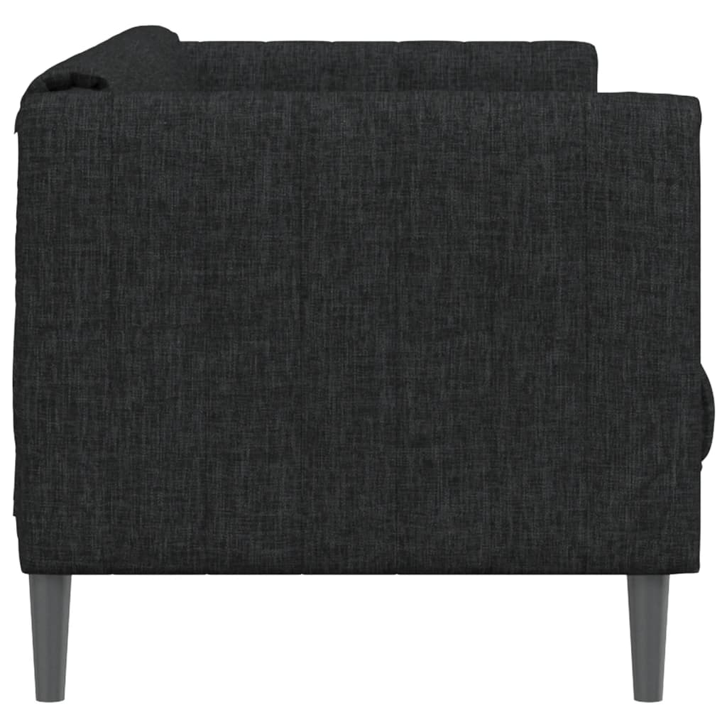 Sofa 2-Seater Black Fabric