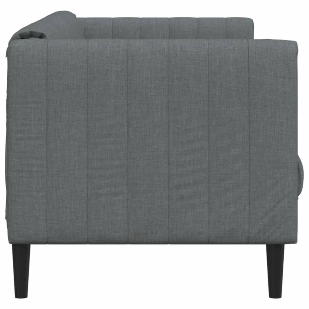 Sofa 3-Seater Dark Grey Fabric