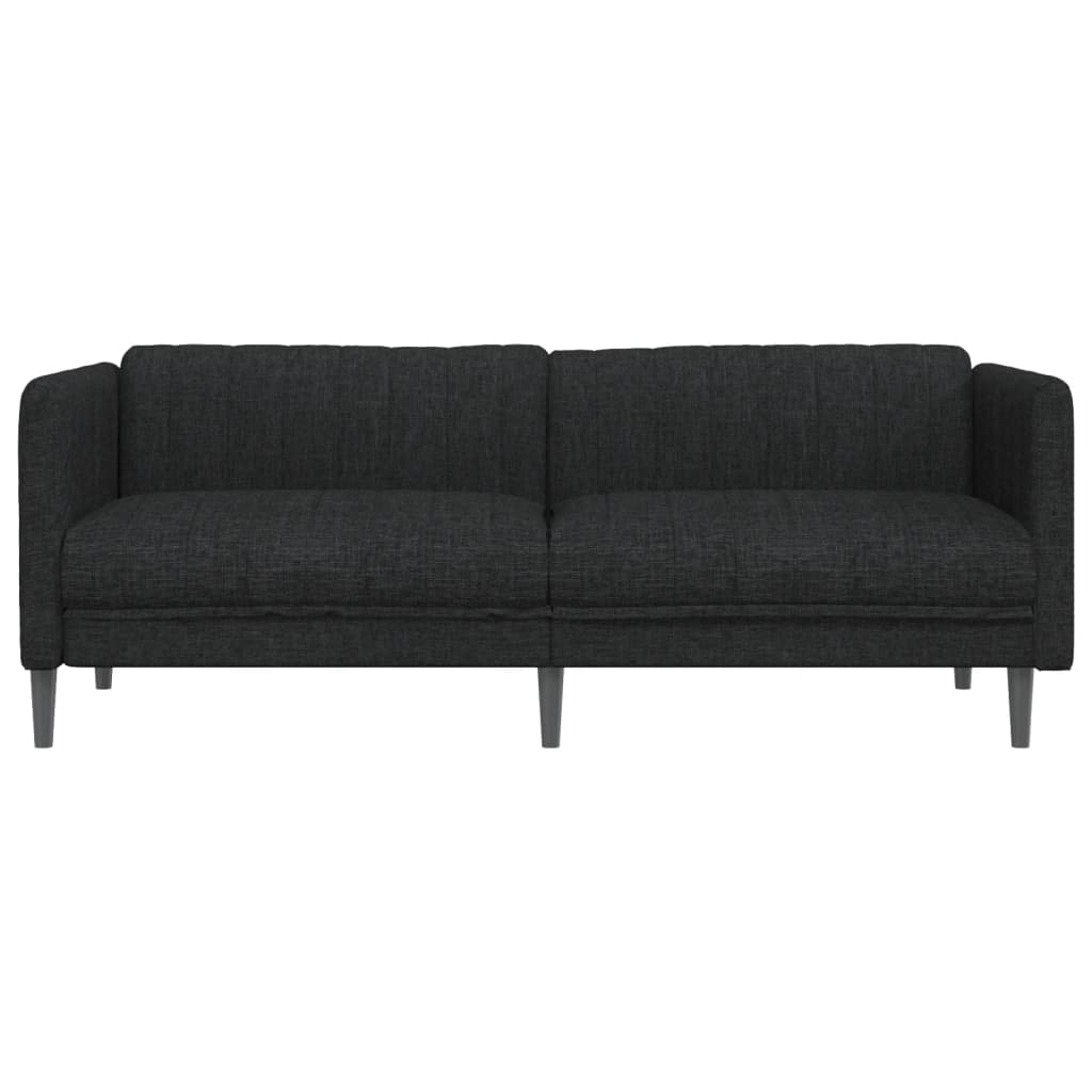 Sofa 3-Seater Black Fabric