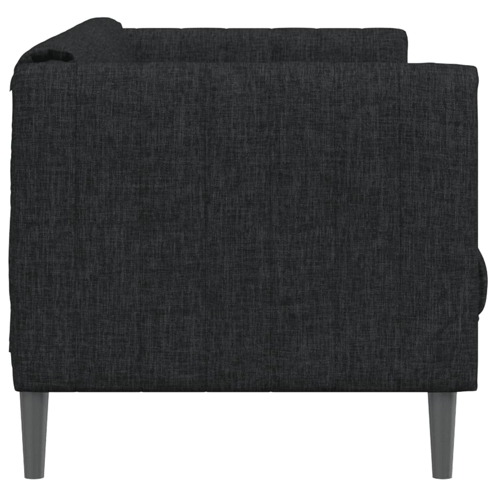 Sofa 3-Seater Black Fabric