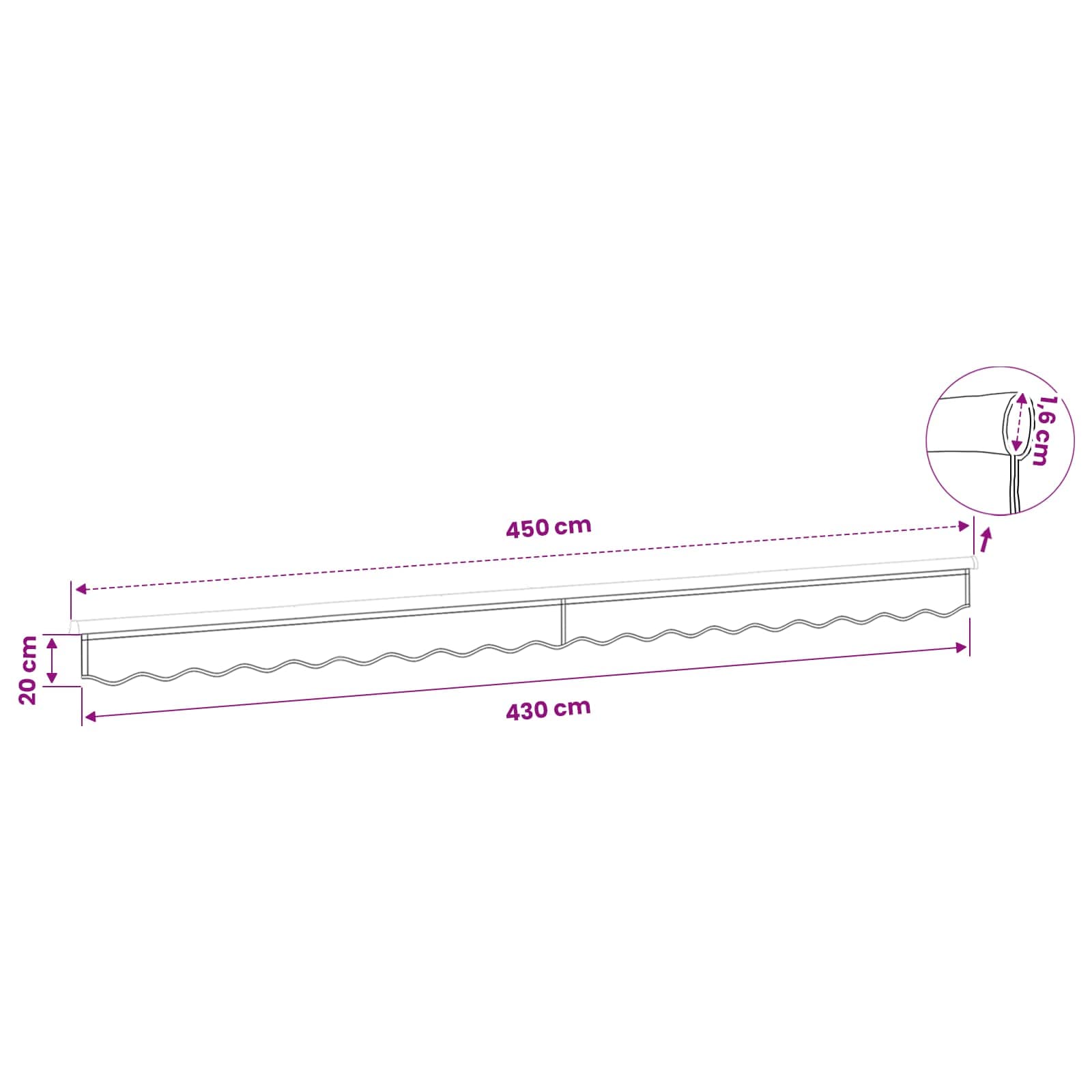 Awning Valance Replacement Cream Stripe 450 cm