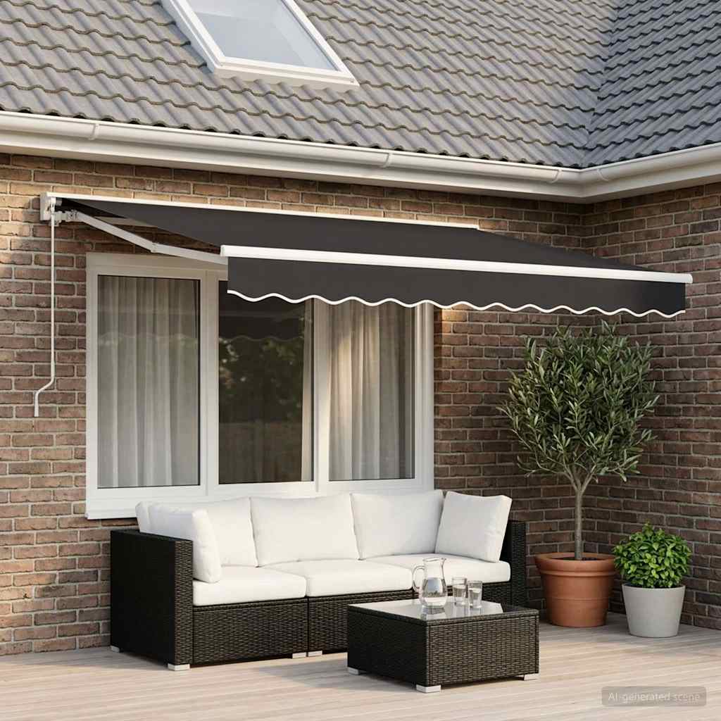 Awning Valance Replacement Anthracite Stripe 300 cm